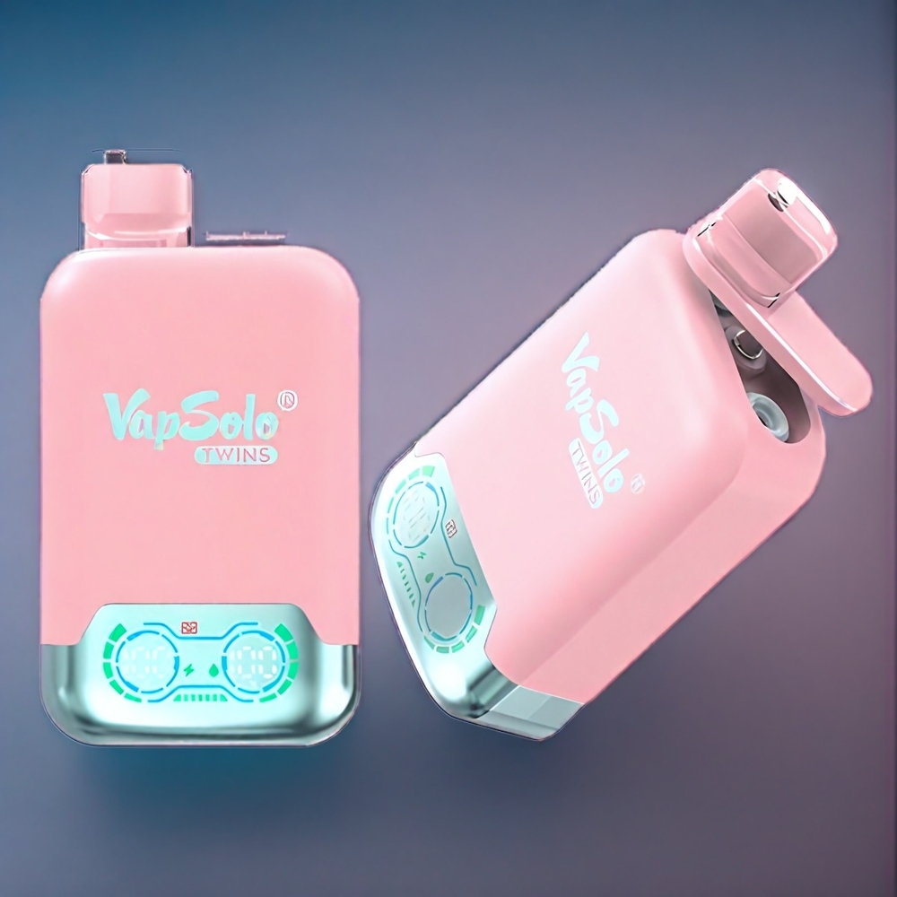 Suomi tukku Vapsolo Twins 20000 Puffs Vape Mansikkajää & Mango Persikka Vesimeloni – 40ml, 2 säiliötä, Type-C