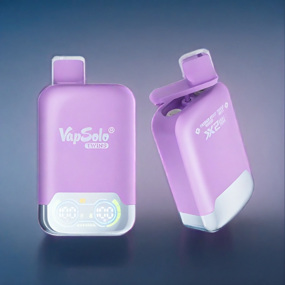Suomi tukku Vapsolo Twins 20000 Puffs Vape Passihedelmä Mojito & Kolmoisminttu – 40ml, 2 säiliötä, Type-C-lataus