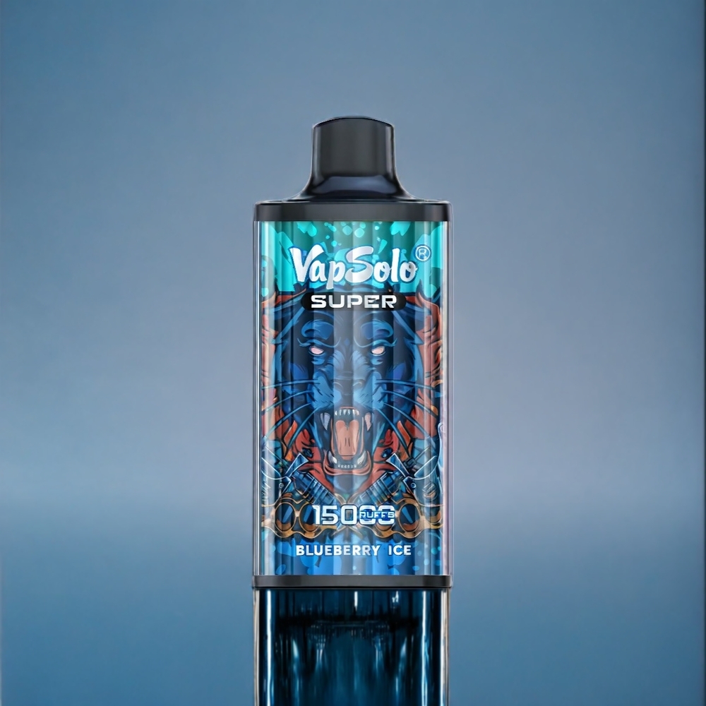 Suomi Tukku Vapsolo Super 15000 Puffs Vape Mesh Coil Type-C Mustikka-Jää (Blueberry Ice) 40ml 850mAh