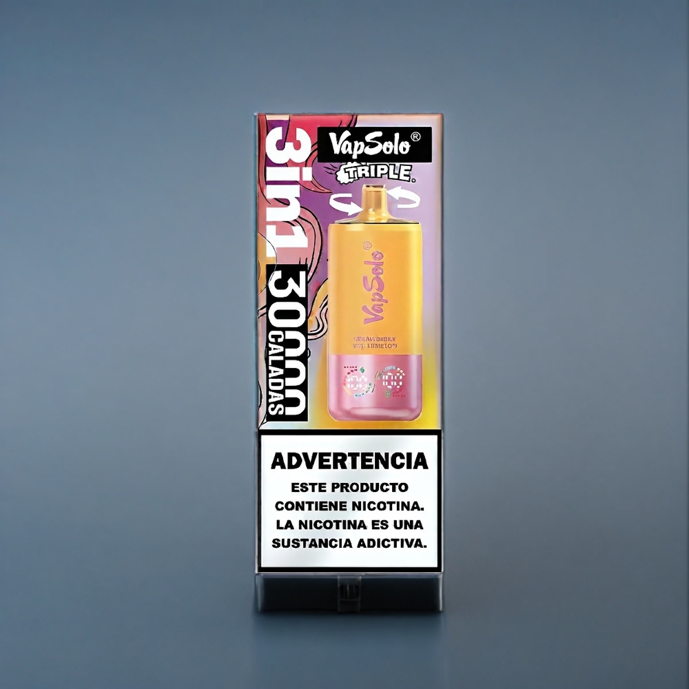 Suomi tukku VapSolo Tripe 30000 Puffs 40ml Mansikka-Watermelon & Sitruuna-Persikka Type-C Lataus