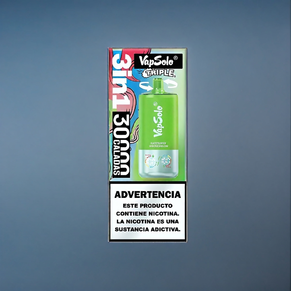 Suomi tukku VapSolo Tripe 30000 Puffs 40ml Vape Vadelma-Arbuusi Type-C