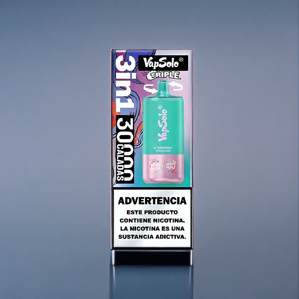 Suomi tukku VapSolo Tripe 30000 Puffs Mansikkajäätelö 40ml Type-C