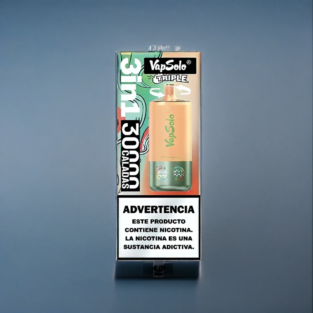 Suomi tukku VapSolo Tripe 30000 Puffs Triple Melon 40ml Type-C 3-tankki