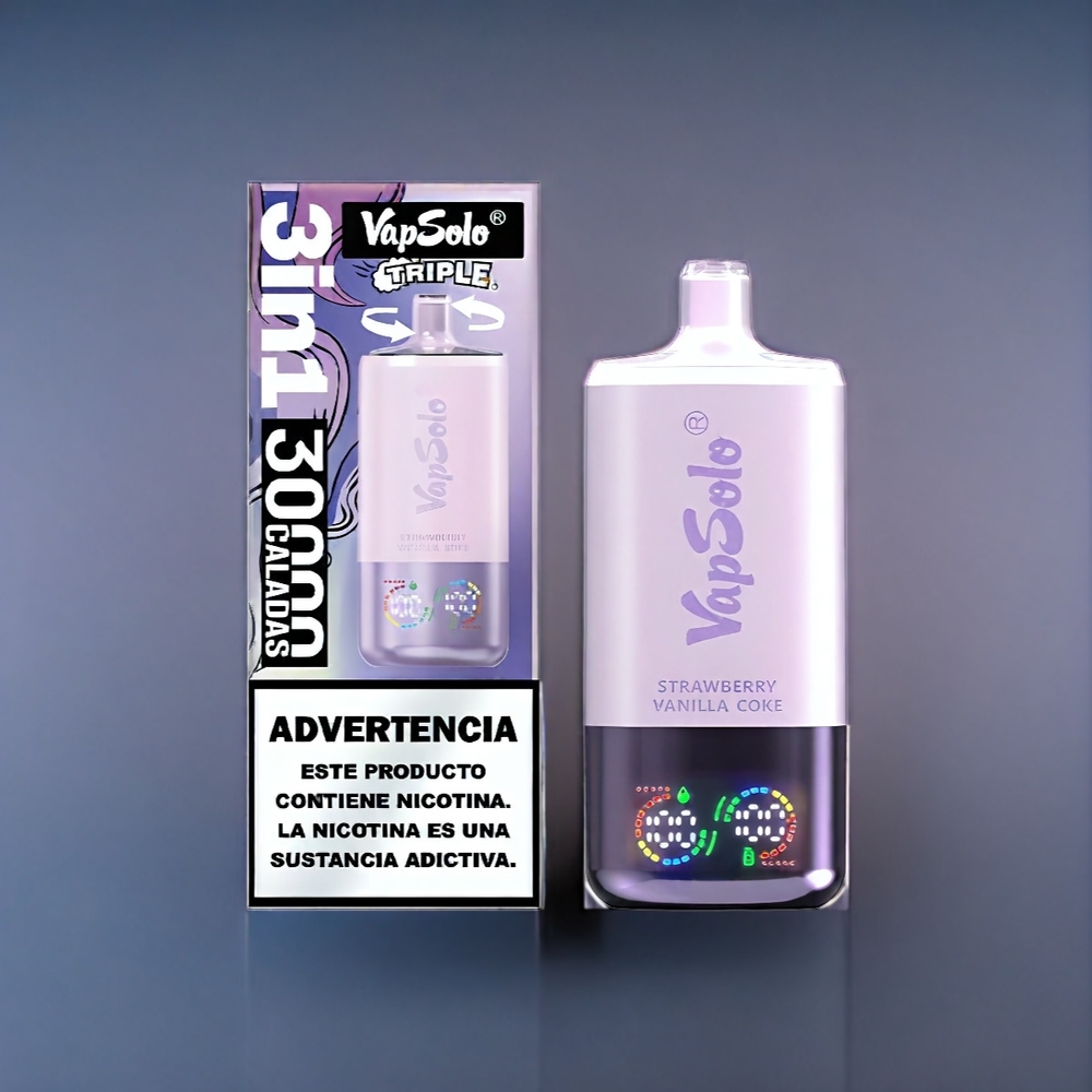 Suomi tukku VapSolo Tripe 30000 Puffs Vape Mansikka-Vanilja-Kola 40ml Type-C