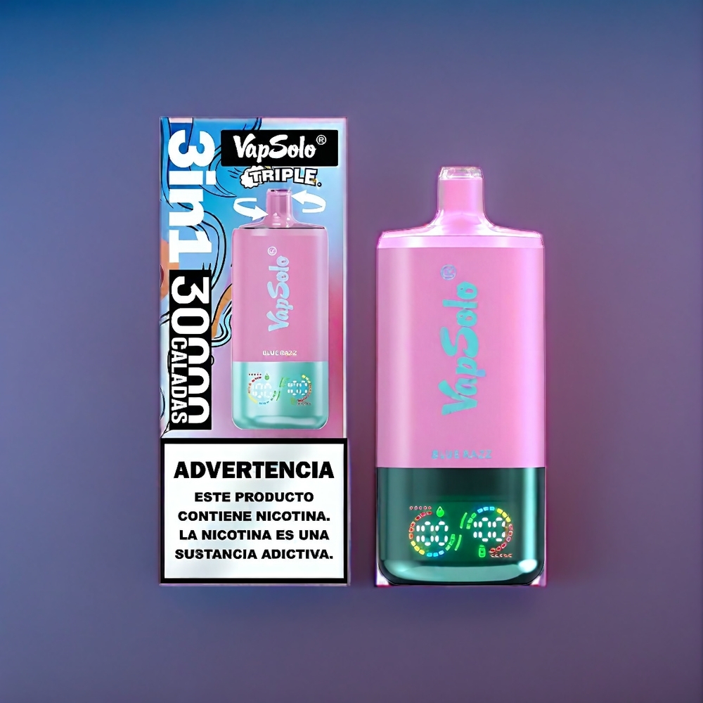 Suomi tukku VapSolo Tripe 30000 Puffs Vape Sininen Vadelma 40ml Type-C