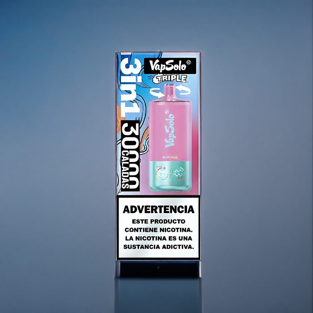 Suomi tukku VapSolo Tripe 30000 Puffs Vape Sininen Vadelma 40ml Type-C