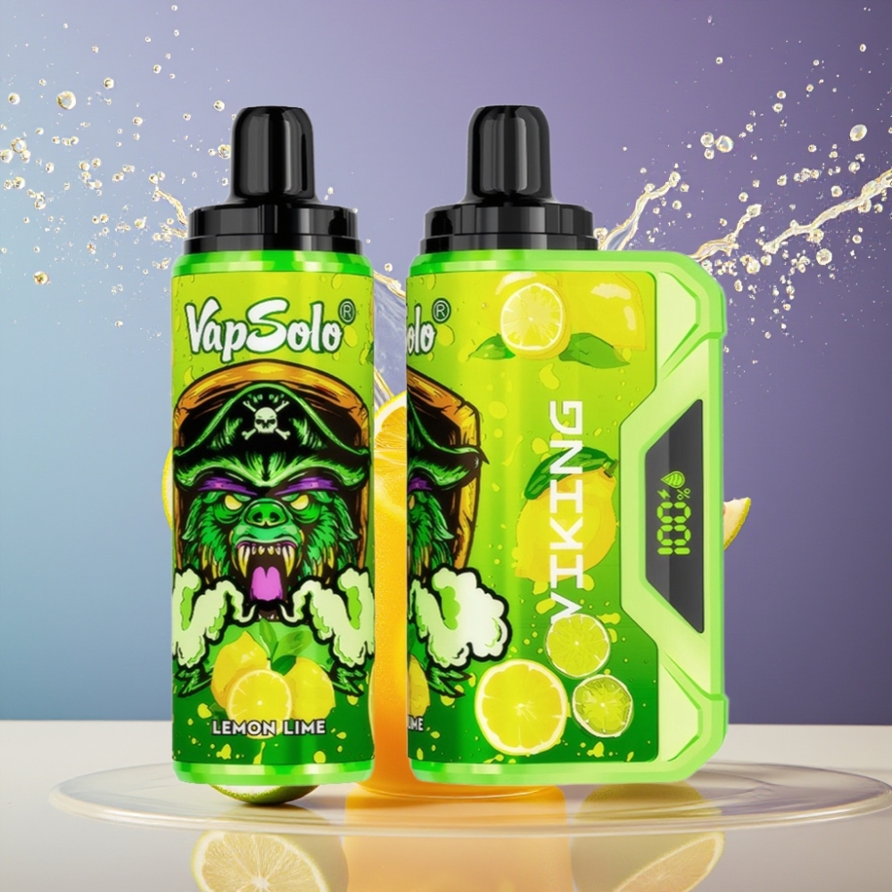 Suomi tukku VapSolo VIKING 12000 Puffs Disposable Vape Sitruuna-Lime 22ml 20 mg/ml & 50 mg/ml Type-C