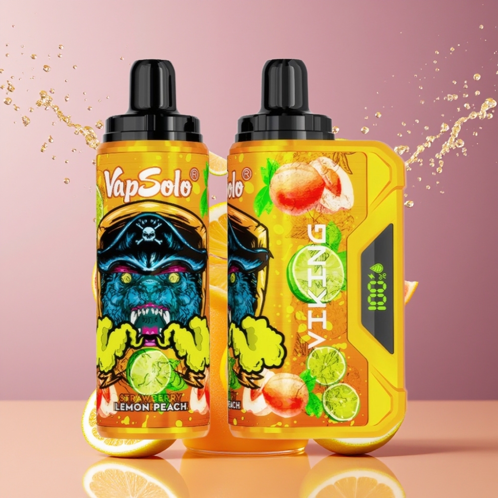 VapSolo VIKING 12000 Puffs Suomi tukku Disposable Vape Sitruuna-Persikka 22ml Type-C Ladattava