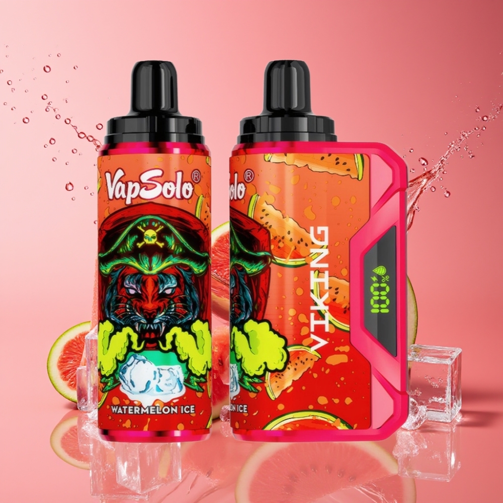 VapSolo VIKING Suomi tukku 12000 Puffs Disposable Vape 22ml Vesimeloni Jää Type-C Ladattava