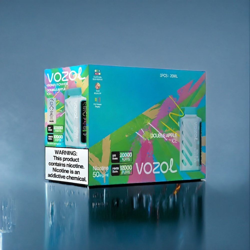 Suomi tukku VOZOL Gear Power 20000 Puffs Dual Mesh Coil 20mL Double Apple Ice 5%(50mg)