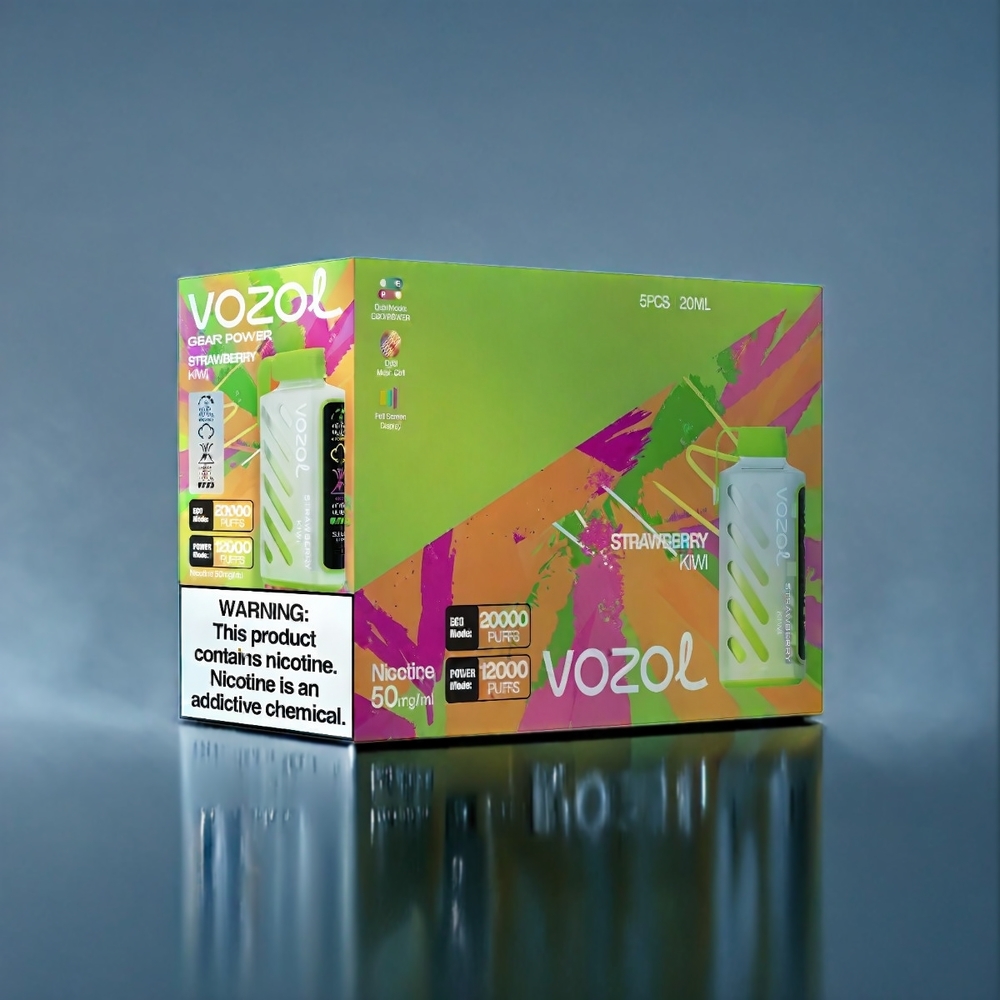 Suomi tukku VOZOL Gear Power 20000 Puffs Full Screen Display Dual Mesh Coil Mansikka-Kiivi 20mL 5% Nikotiinia