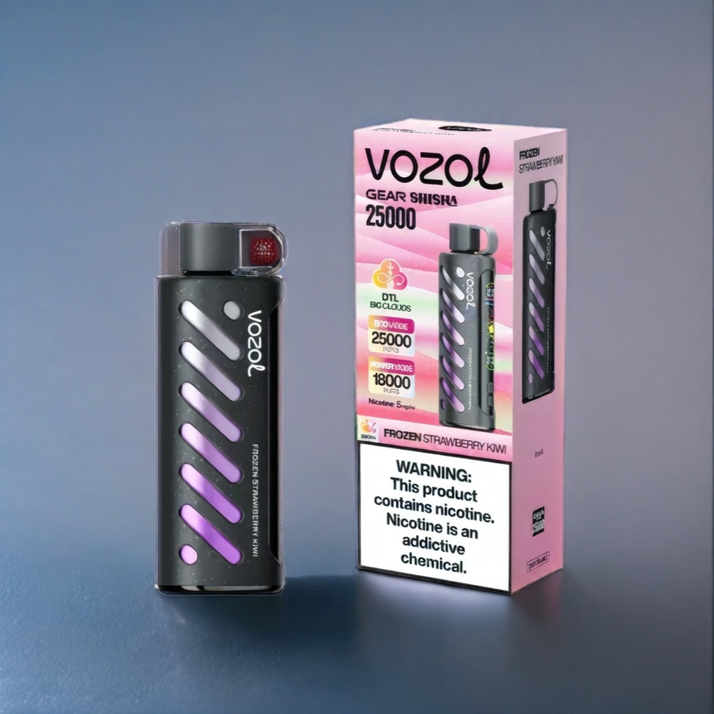 Suomi tukku VOZOL Gear Shisha 25000 Puffs Dual Mesh - 30 Makua, 1000mAh, Jäätynyt Mansikka-Kiivi