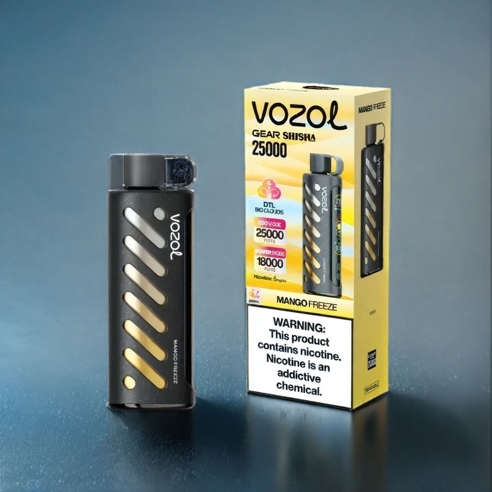 Suomi tukku VOZOL Gear Shisha 25000 Puffs Dual Mesh Mango Freeze 1000mAh S.i.L.C Tech