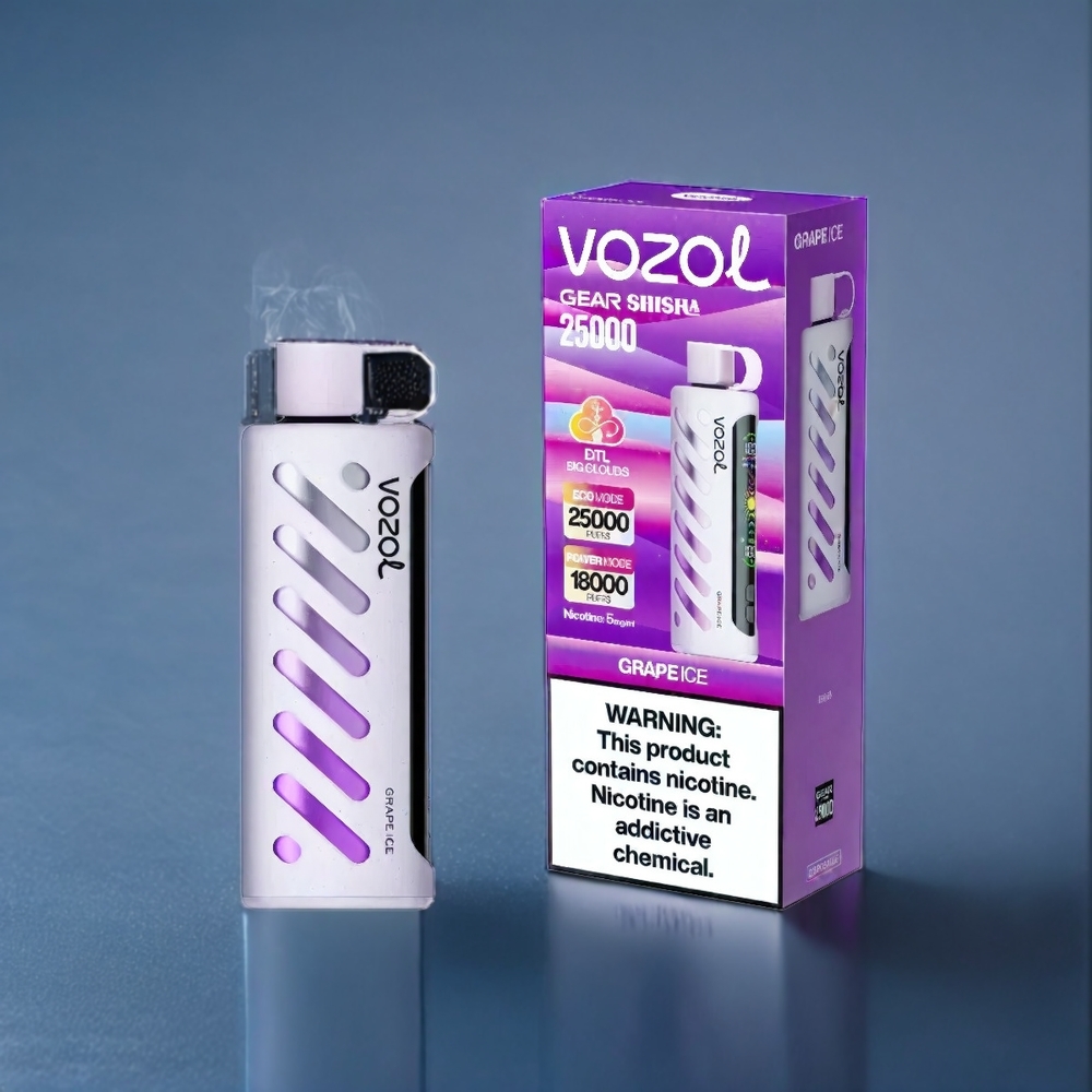 Suomi tukku - VOZOL Gear Shisha 25000 Puffs Grape Ice, 30 Flavors, Dual Mesh Modes, 1000mAh
