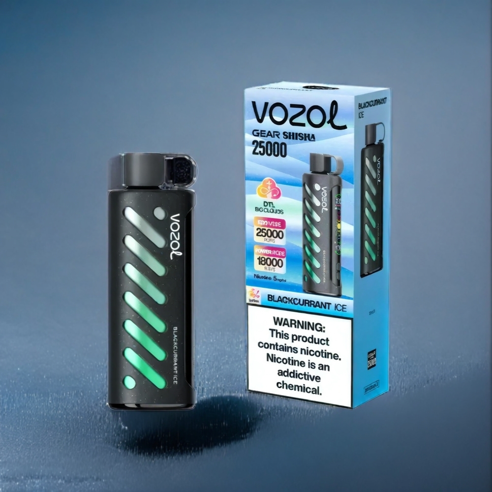 Suomi tukku VOZOL Gear Shisha 25000 Puffs Mustaherukka-Jää Dual Mesh 1000mAh