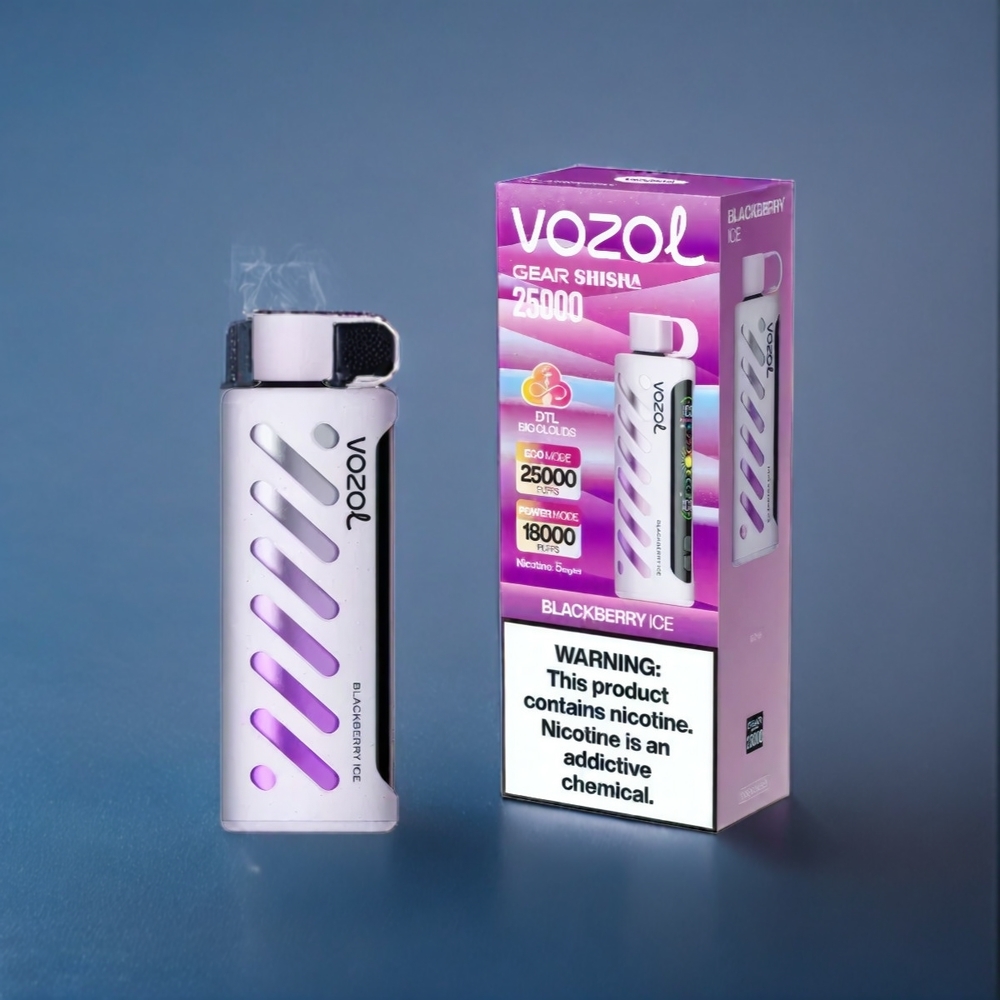 Suomi tukku VOZOL Gear Shisha 25000 Puffs Mustikka-Jää 1000mAh Dual Mesh 3mg/5mg