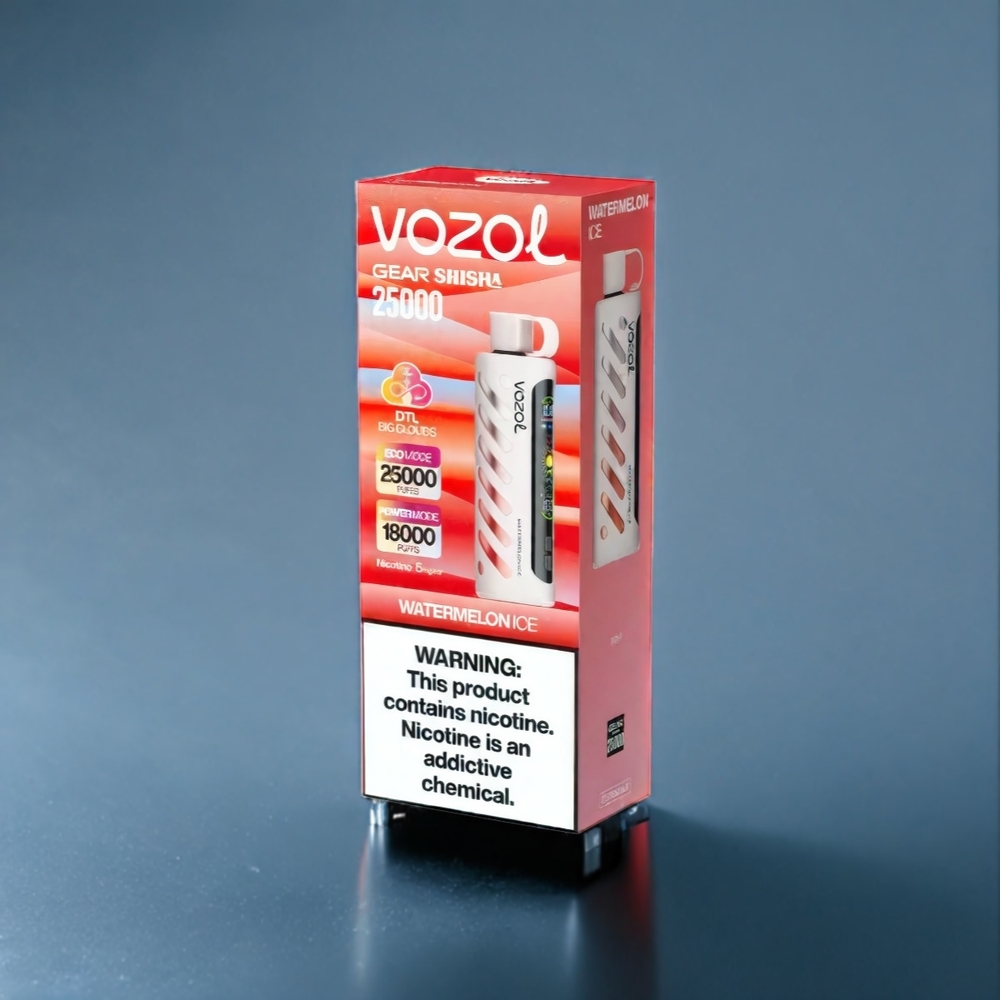 Suomi tukku VOZOL Gear Shisha 25000 Puffs Vesimeloni Ice - Dual Mesh, 1000mAh, S.i.L.C Tech, 30 Makua