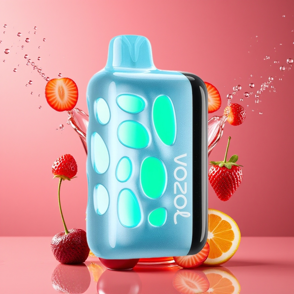 Suomi tukku VOZOL RAVE 40000 Disposable Vape Kirsikka-Mansikka 270° Vibrant Glow, Beat-Synced Party Mode, 1000mAh