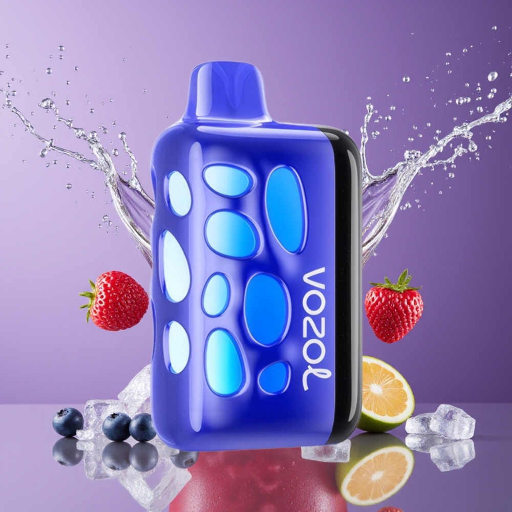 Suomi tukku VOZOL RAVE 40000 Disposable Vape Mustikka-Jää 270° Vibrant Glow Design, Beat-Synced Party Mode, 1000mAh Battery